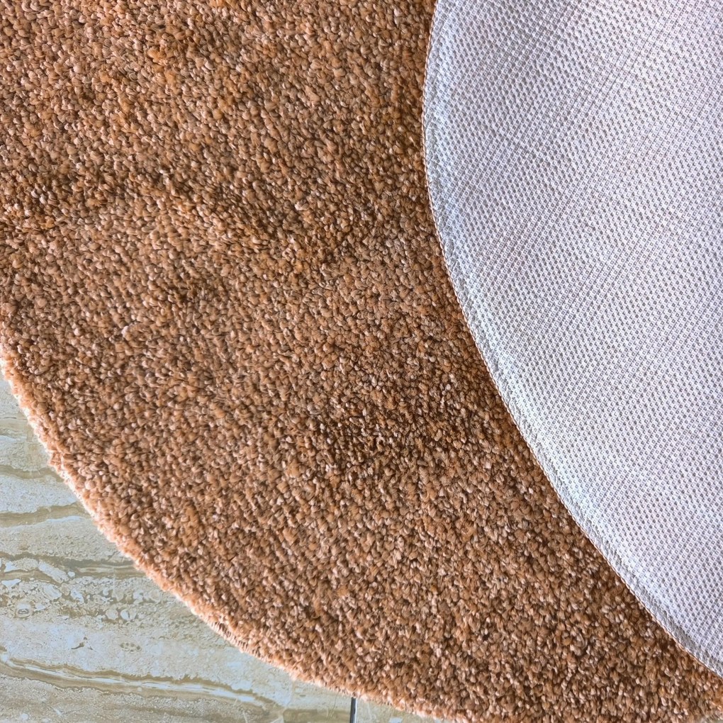Okrúhly shaggy koberec Kamel v zemitej hnedej farbe Rozmer: 60 cm