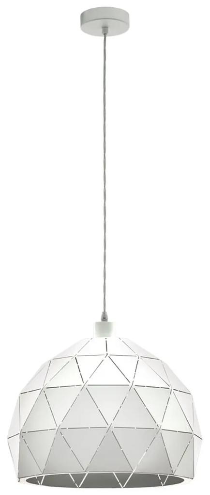 EGLO Moderné závesné osvetlenie ROCCAFORTE, 1xE27, 60W, biele