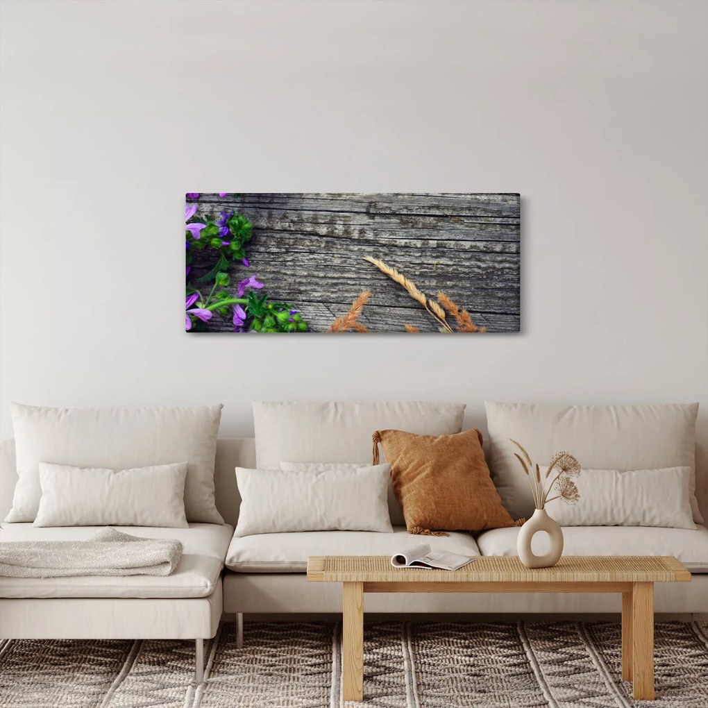 Obraz - lúčne kvety (120x50 cm)