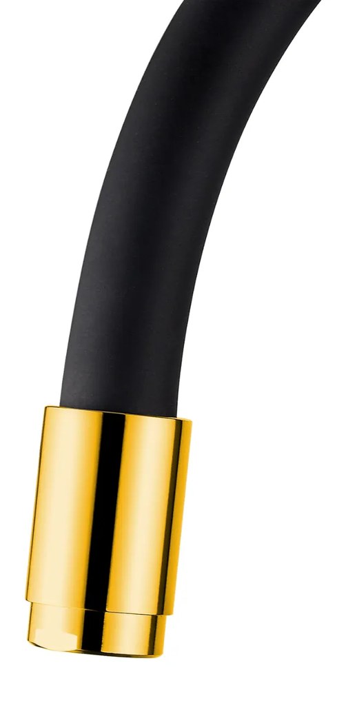 Invena Ligaria, vysoká drezová batéria s elastickým ramenom, systém Eco Start, zlatá lesklá/čierna matná, INV-BZ-39-009-L