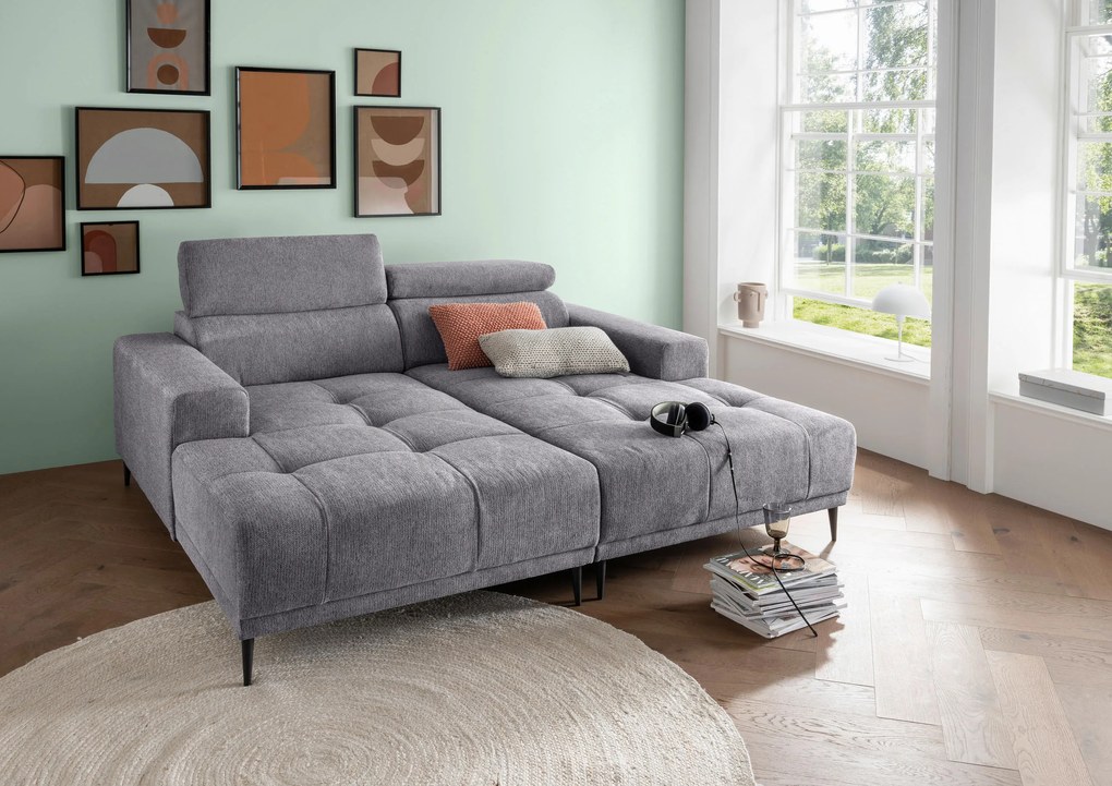 XXXLutz VEĽKÁ POHOVKA, textil, tmavosivá P & B - Sedačky - 002310041636