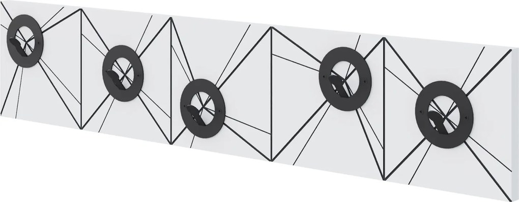 Nástenný vešiak Houseland Vizy čierno-biely