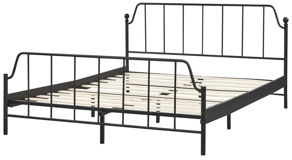Kovová posteľ 160 x 200 cm čierna MAURESSAC Beliani