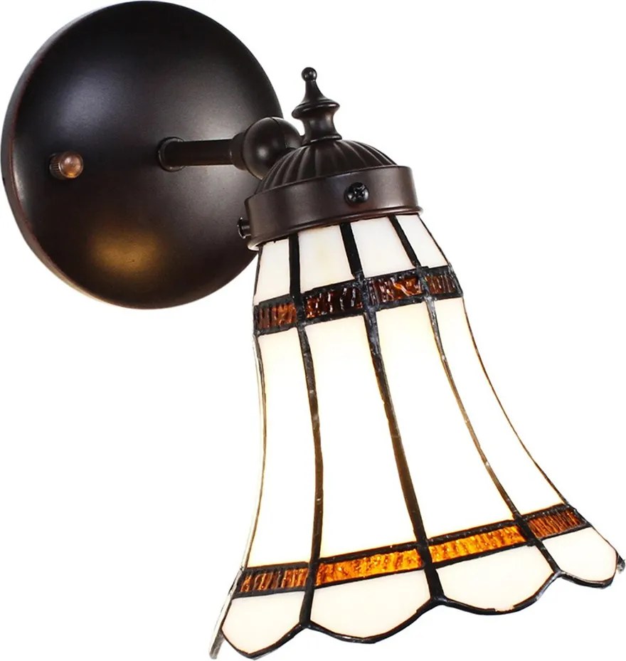 Nástenná lampa Tiffany s bielym tienidlom BrownLine - 17*12*23 cm E14/max 1*40W