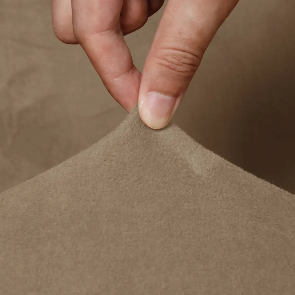 Elastický plyšový poťah na dvojmiestnu pohovku BestBerg / sand