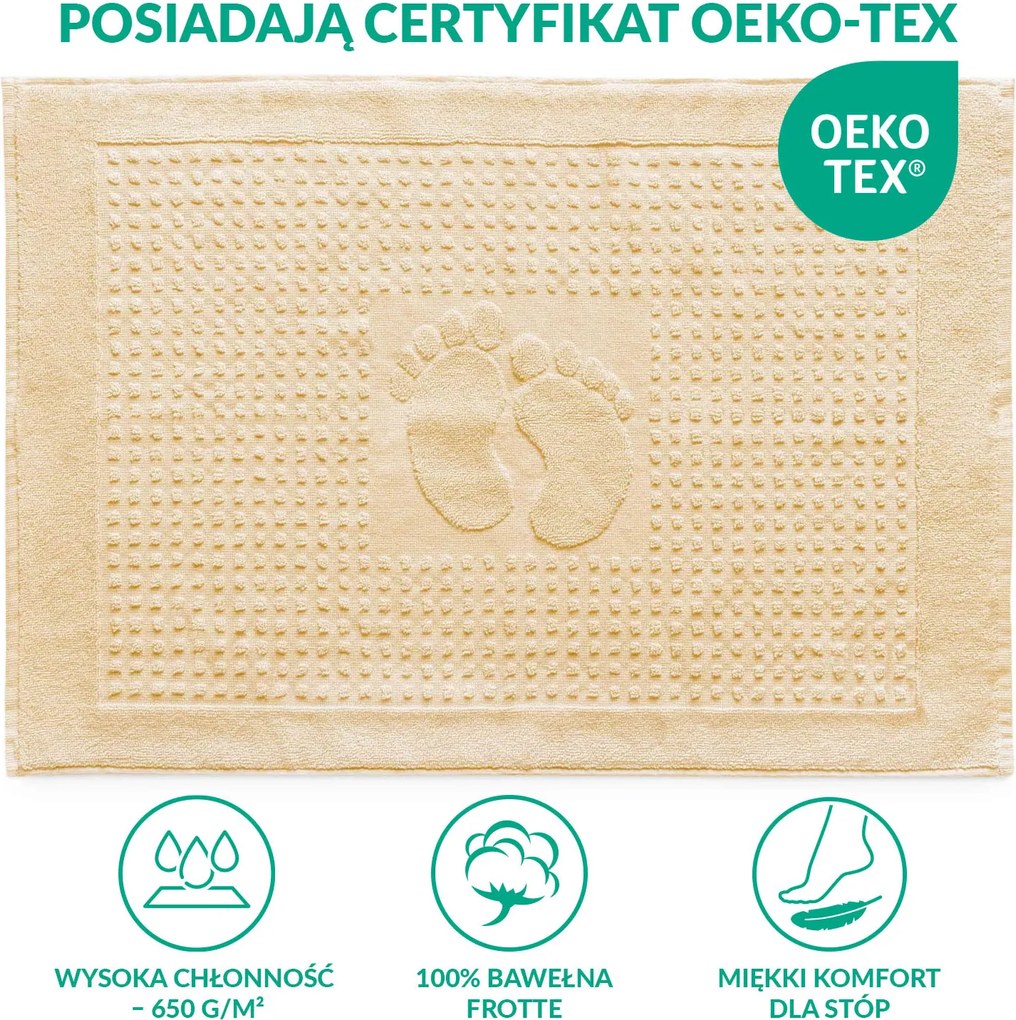 PODLOŽKA DO KÚPEĽNE HOTEL FEET 50X70 CM KRÉMOVÁ