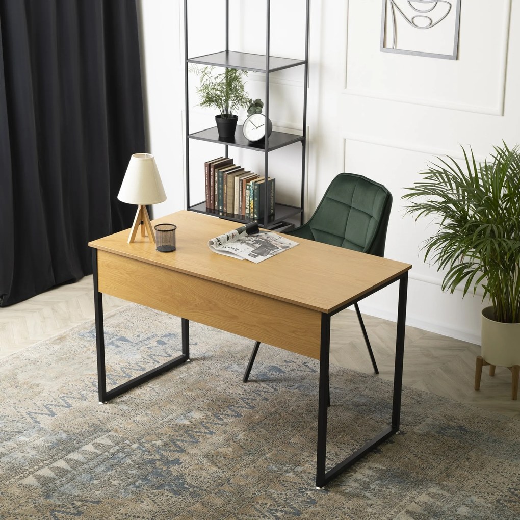 Písací stôl Ross 120 cm dub zlatý/čierny