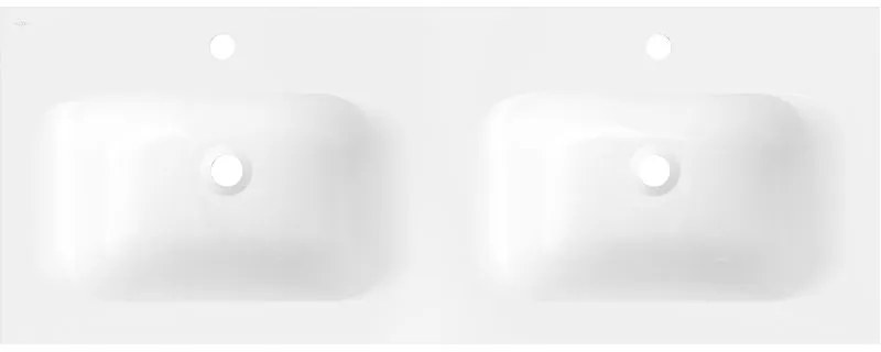 Mexen Vela, dvojumývadlo na zapustenie 121 x 46,5 cm, biela lesklá, 25231200D
