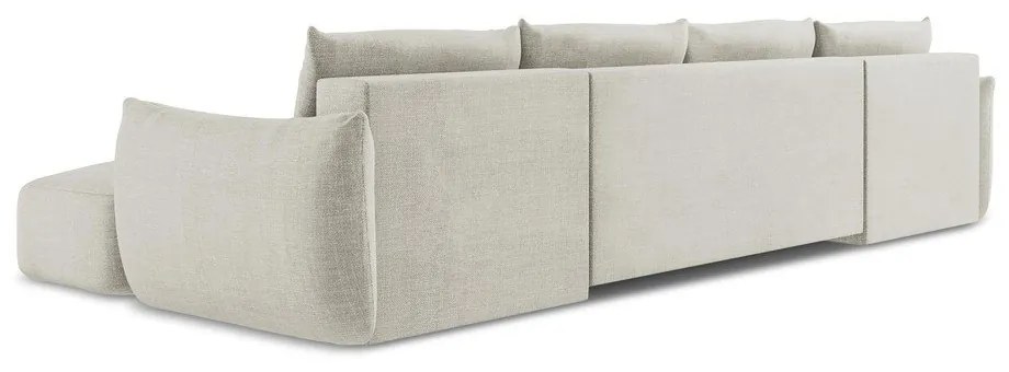 Béžová rozkladacia rohová pohovka (do tvaru "U") Leila – Makamii