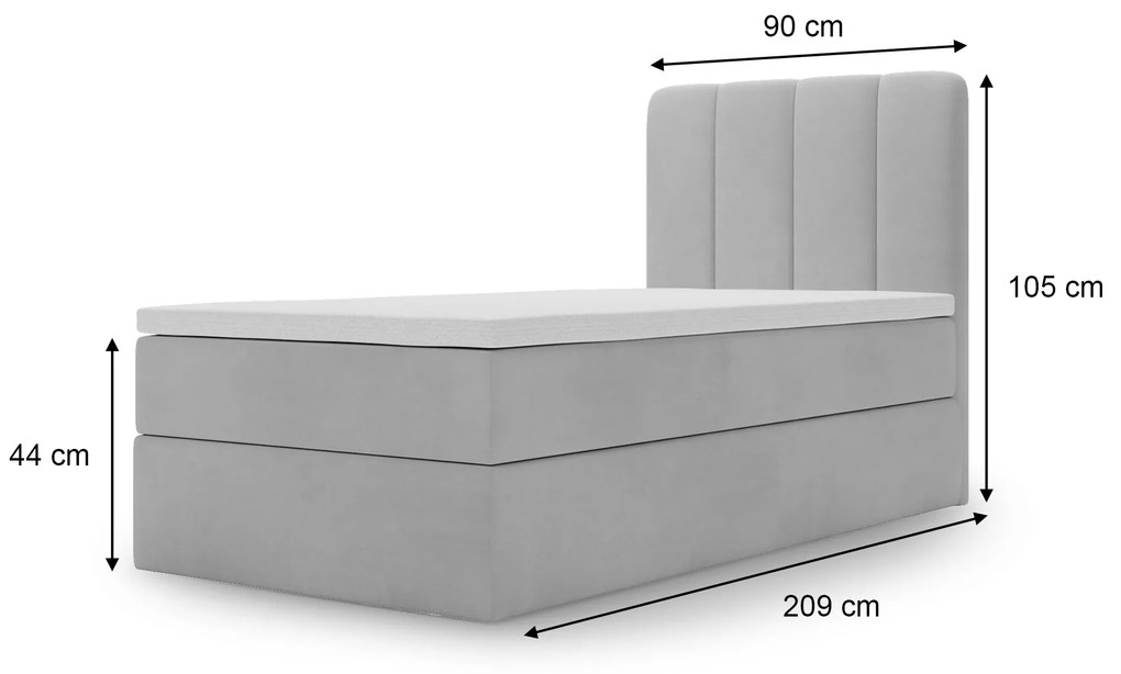 Čalúnená boxspring posteľ Magic Mini 90x200 - béžová