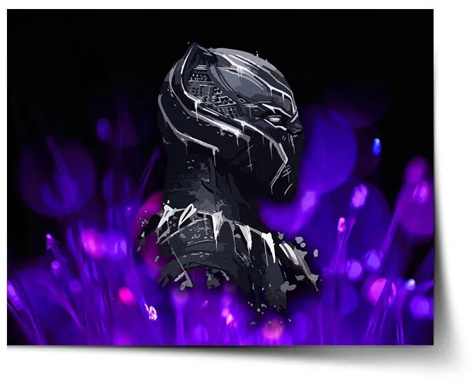 Sablio Plagát BLACK PANTHER Fialová luminiscencia - 60x40 cm