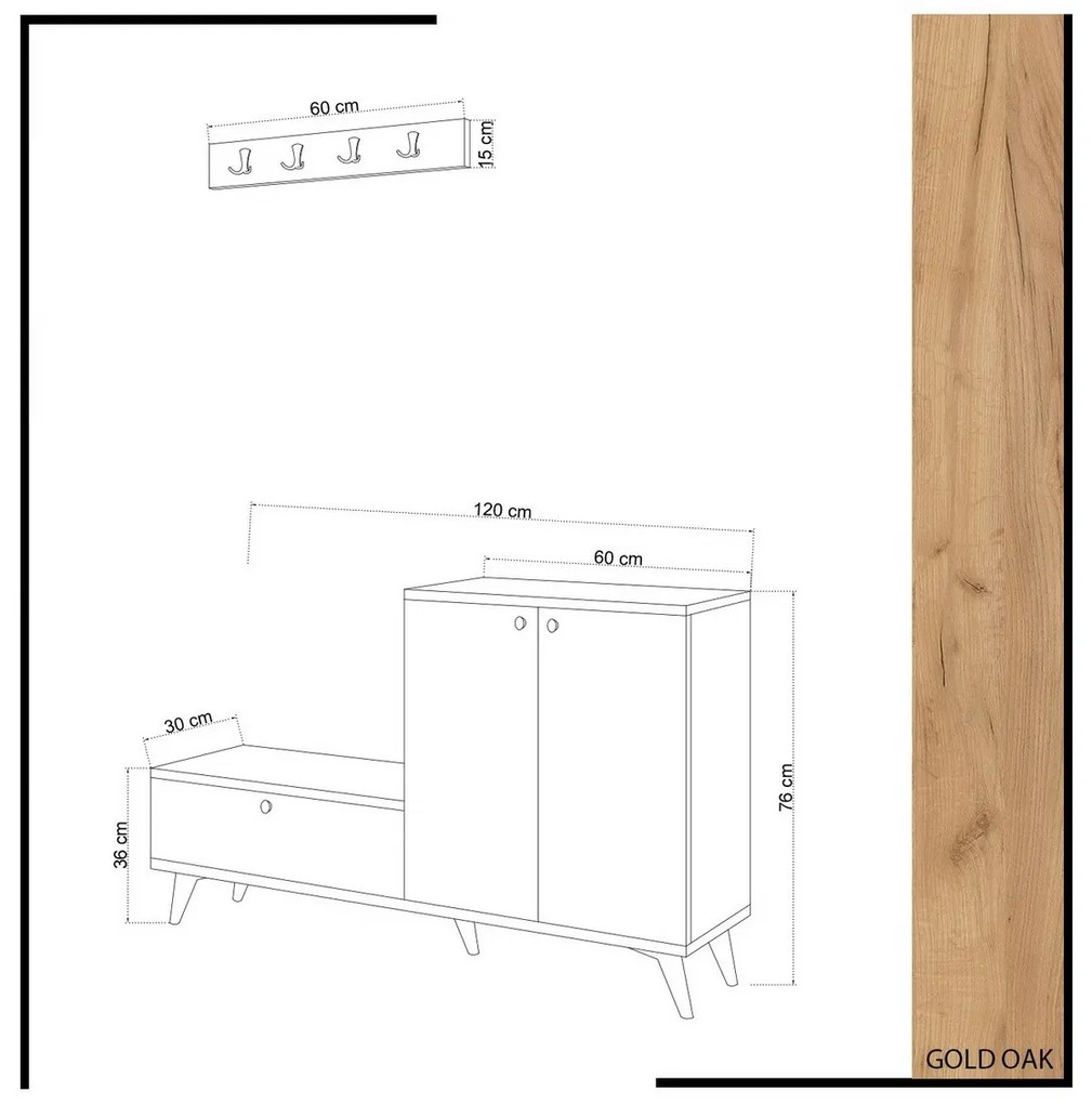 Predsieňová zostava Evva White and Oak