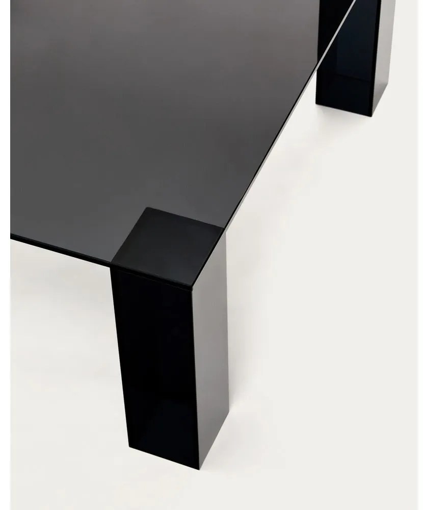 Tmavosivý sklenený konferenčný stolík 85x85 cm Adularia – Kave Home