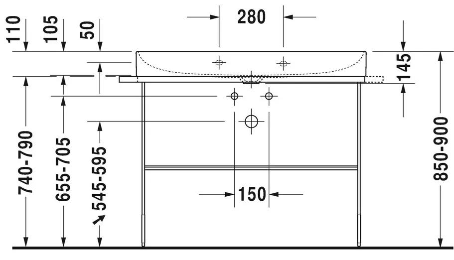 Duravit DuraSquare - Umývadlo do nábytku 1000x470 mm, bez prepadu, biela 2353100041