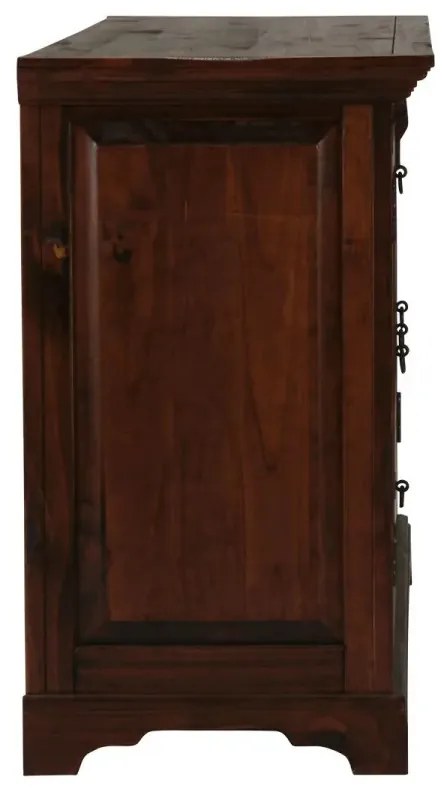 furniture-nabytek.cz - Masivní komoda Catana z borovice, lakovaná, hnědá – 170×50×90 cm