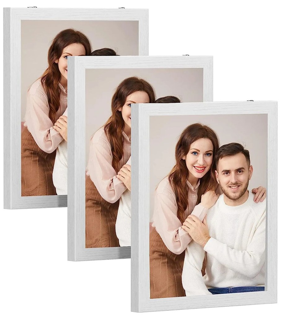 Sada 3 ks plávajúcich fotorámikov, biele