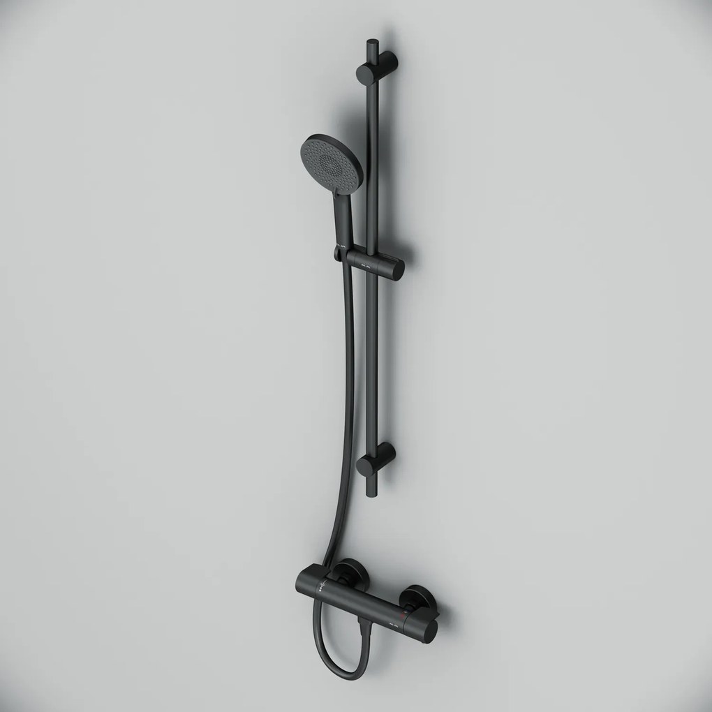 Ručná sprchová súprava AM.PM X-Joy F428XA46 s termostatickou sprchovou batériou, čierna