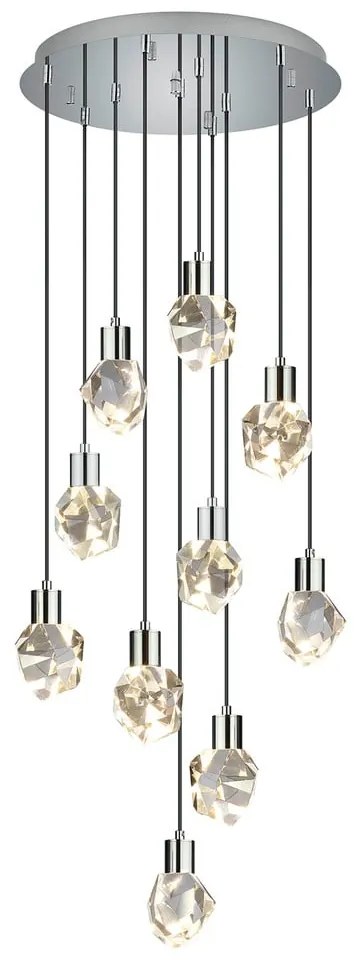 LED závesné svietidlo v striebornej farbe so skleneným tienidlom ø 51,5 cm Verano – Trio Select