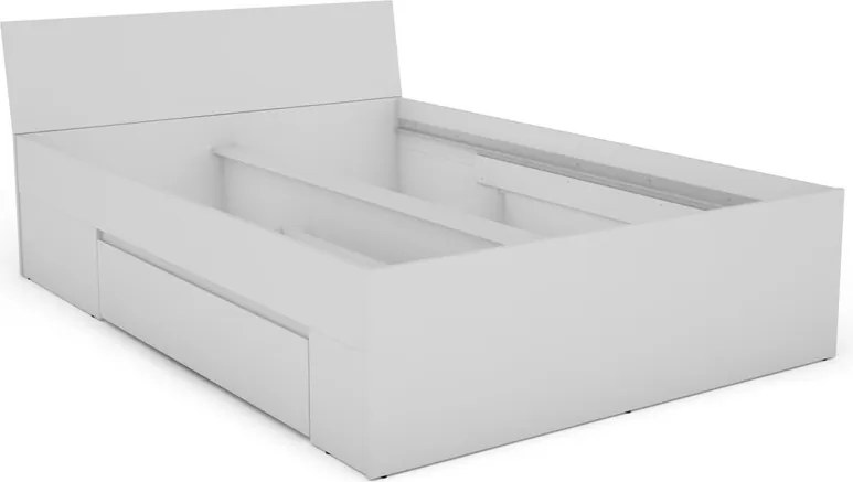 Posteľ so zásuvkami Carlos 140x200, biela