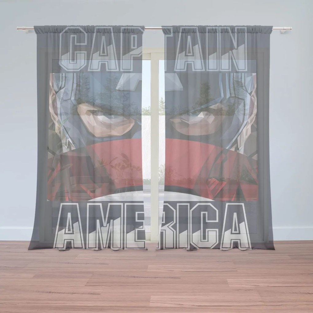 Sablio Záclony Kapitán Amerika pohľad cez štít: 2ks 150x250cm