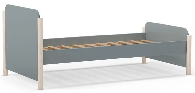 Detská posteľ sivozelená z borovicového dreva s roštom 90x190 cm Enola – Marckeric