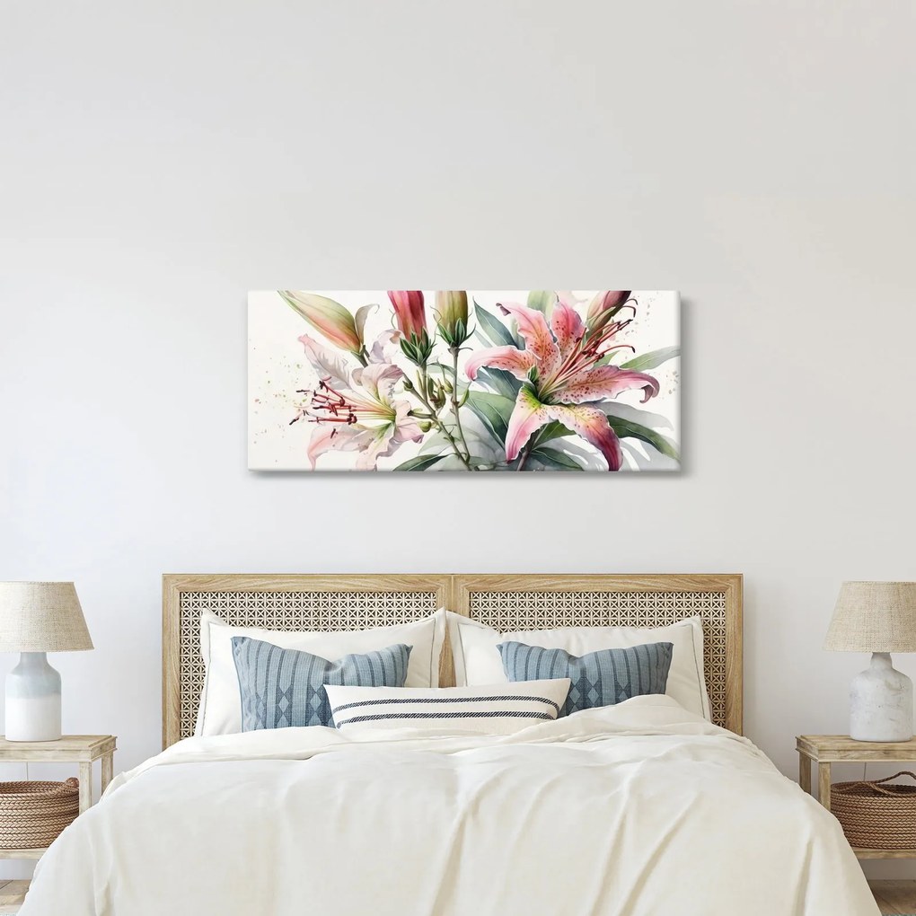 Obraz - Ľalia, ilustrácie (120x50 cm)