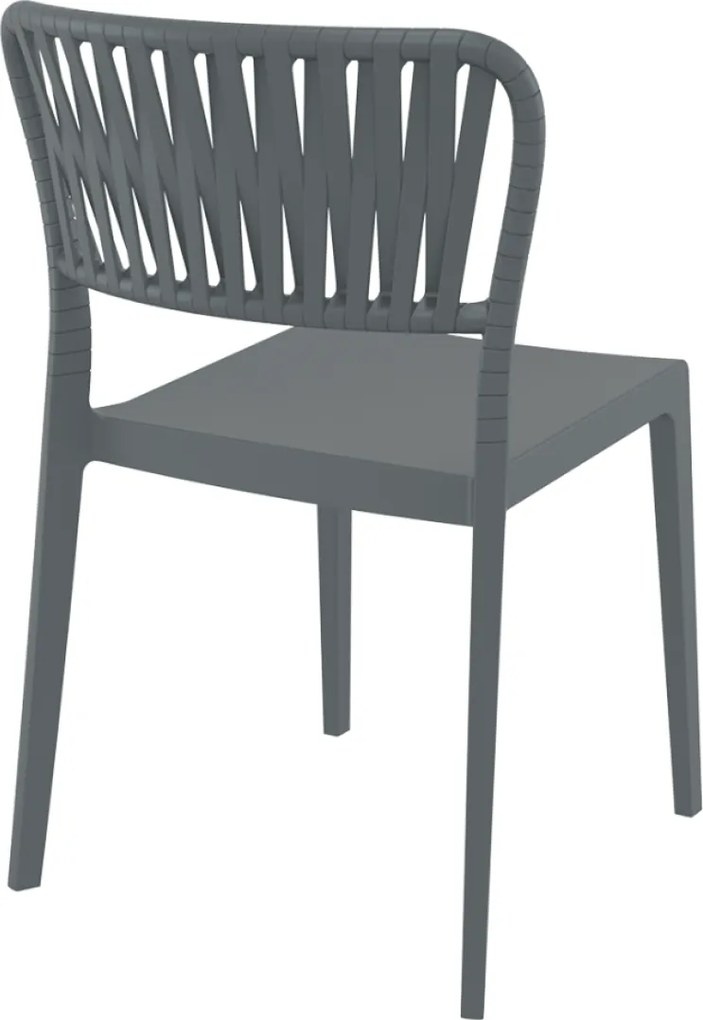 PORTOFINO záhradná stolička s podrúčkami dark grey