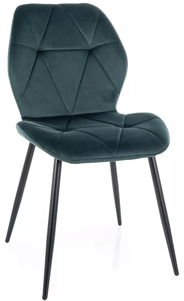 Sametová jídelní židle Rick zelená