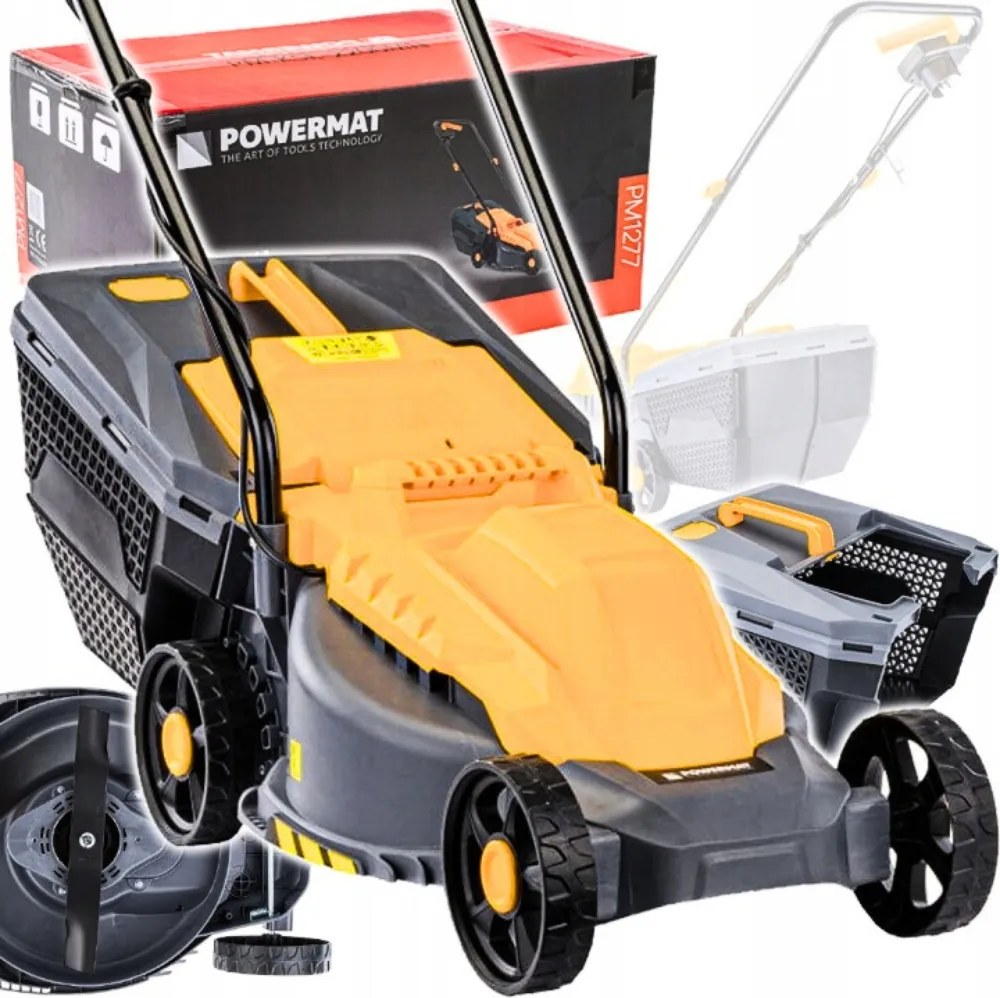 Silná Elektrická Kosačka na trávu 2200W nôž 32CM ľahký Veľký kôš 30L