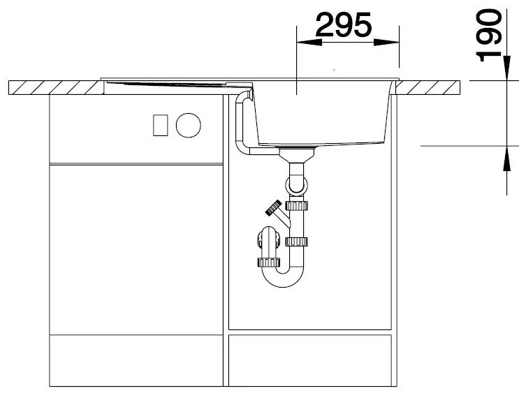 Blanco Metra 5 S, silgranitový drez 860x500x190 mm, 1-komorový, čierna, BLA-525919