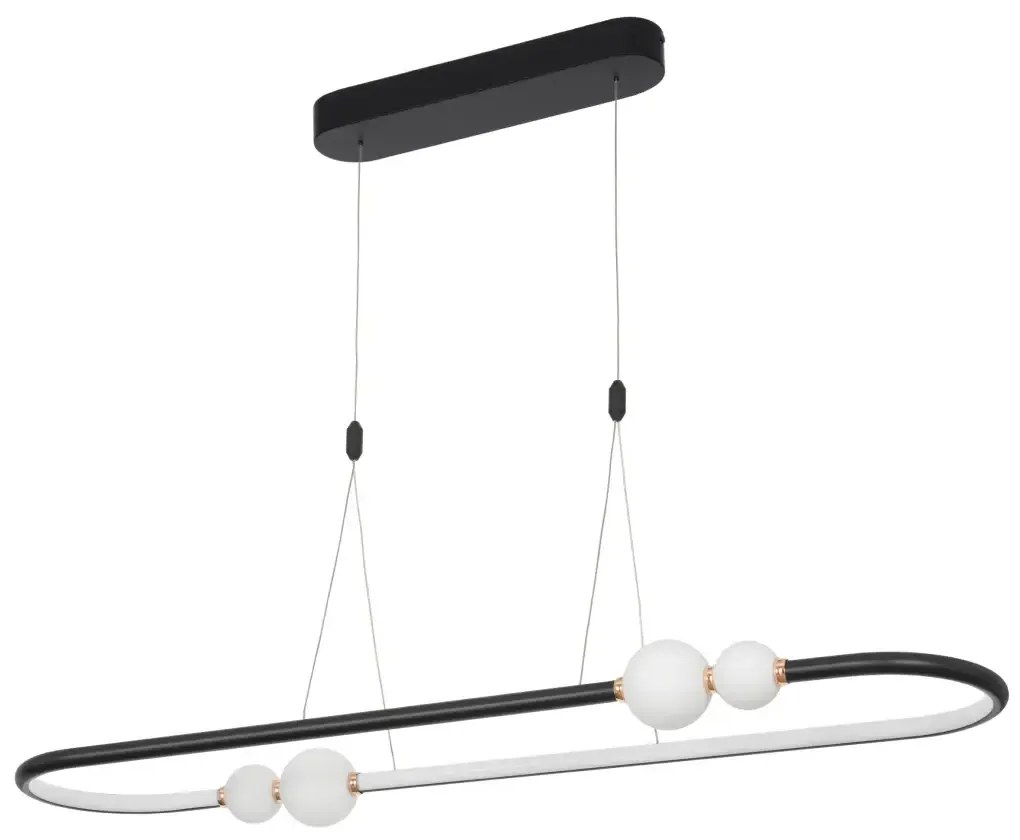 LED luster Celia 100 čierne s diaľkovým ovládaním