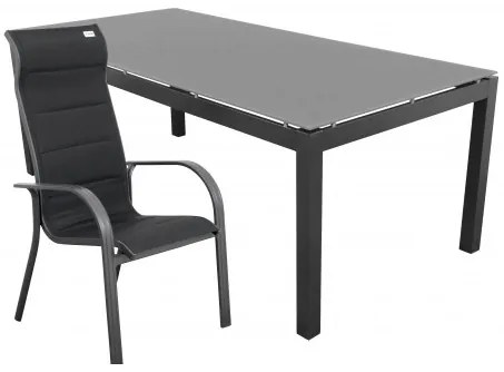 Doppler SALERNO MIAMI antracit - záhradná hliníková súprava 6+1/stôl 150 x 90