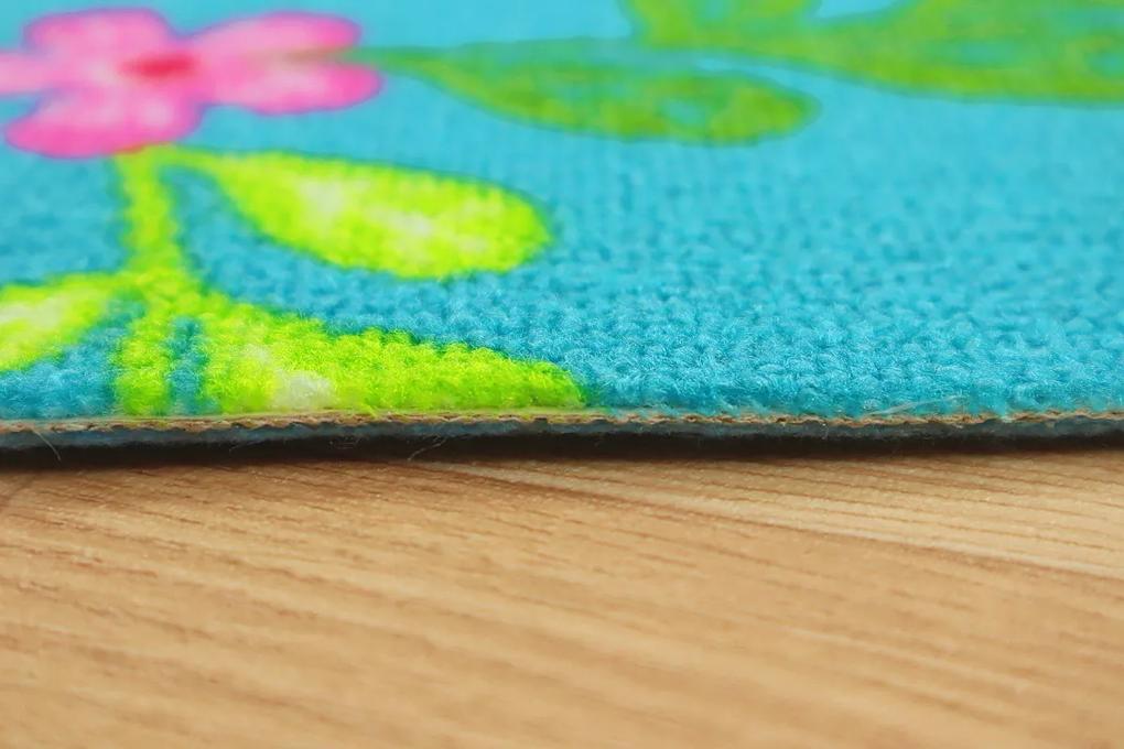 Detský Metrážny koberec Motýlik 5271 modrý - S obšitím cm