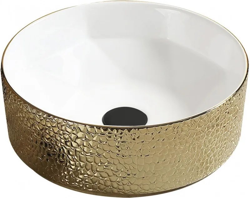 Mexen Clarisa umývadlo na doske 41 x 41 cm, biele/zlaté - 22074153