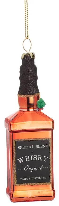 Sklenená ručne vyrobená vianočná ozdoba 12 cm Whisky Bottle – Sass &amp; Belle