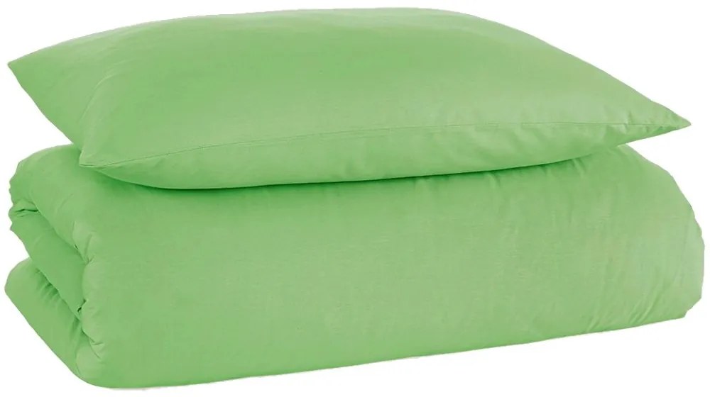 Bavlnené jednofarebné posteľné obliečky - zelené - 100% bavlna renforcé - 70 x 90 cm + 140 x 200 cm