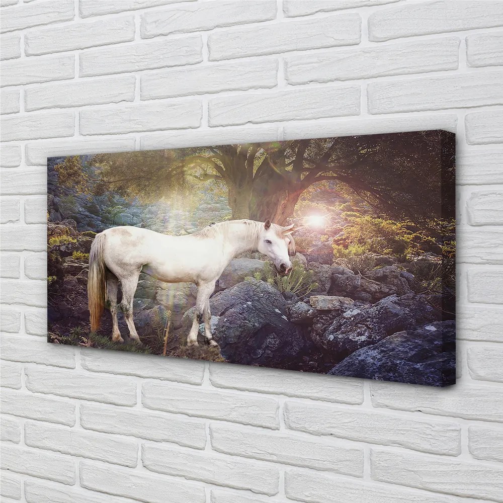 Obraz na plátne Unicorn v lese 140x70 cm