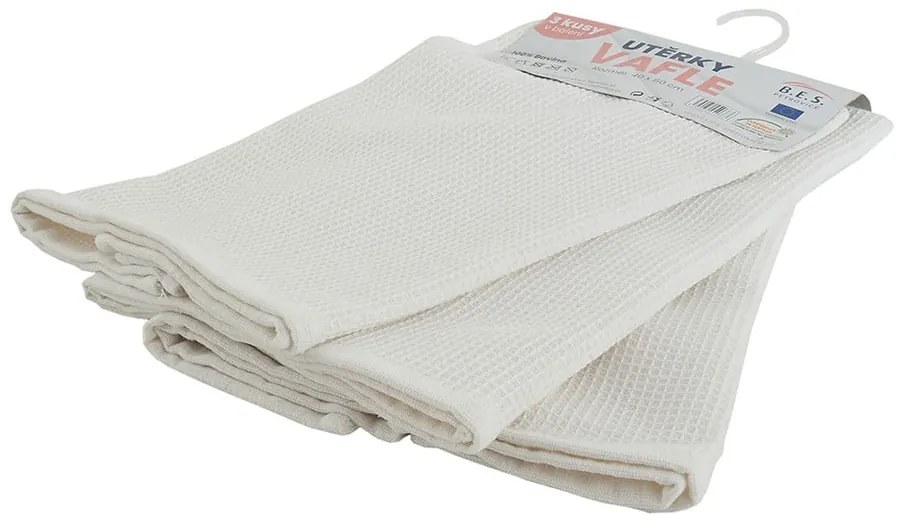Bavlnené utierky v súprave 3 ks 40x60 cm Wafle – B.E.S.