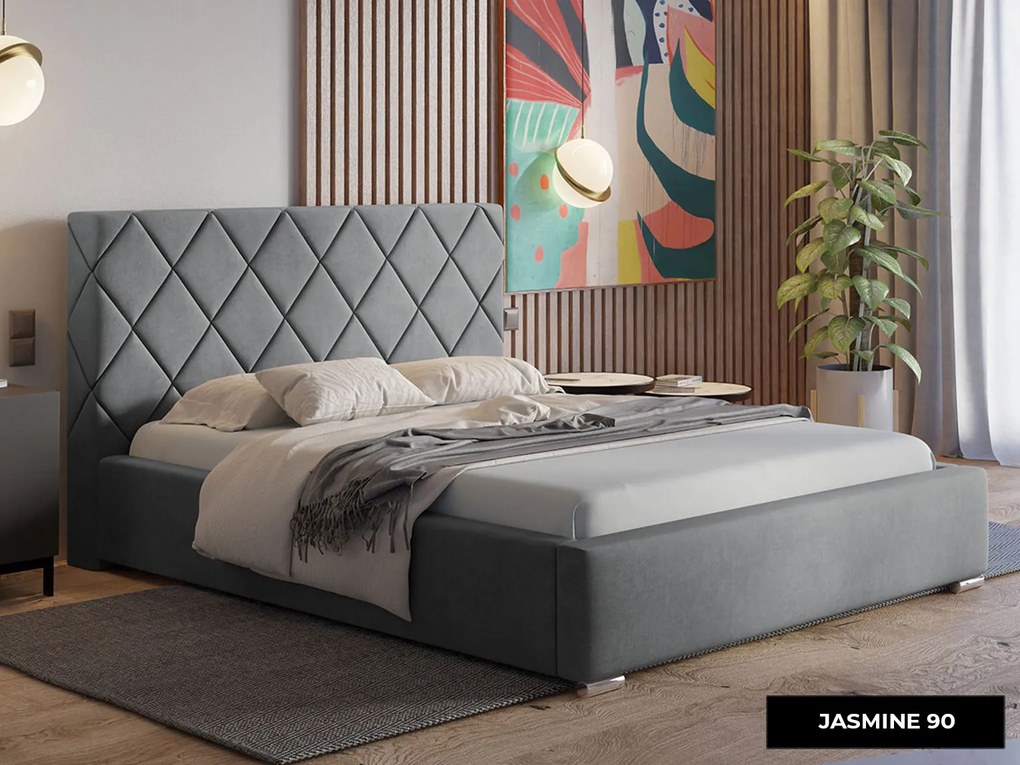 PROXIMA.store - Dizajnová čalúnená posteľ TORI ROZMER: 160 x 200 cm, FARBA NÔH: chrómová
