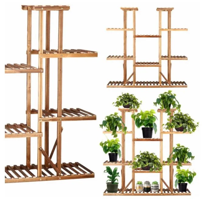 SPRINGOS Drevený stojan na kvety SPRINGOS PLANT 12