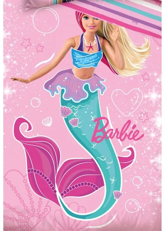 Carbotex Bavlnené obliečky 140x200 + 70x90 cm - Barbie morská panna