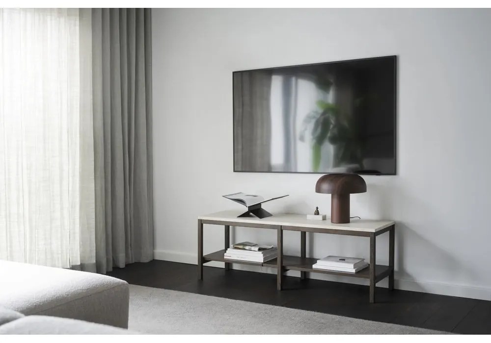 Hnedo-béžový konzolový stolík s doskou z kameňa 140x40 cm Orwel - Rowico