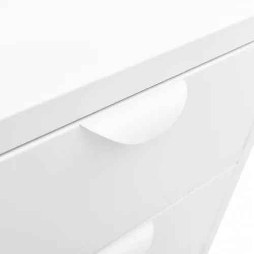 vidaXL Komoda biela 75x35x70 cm oceľ a tvrdené sklo-