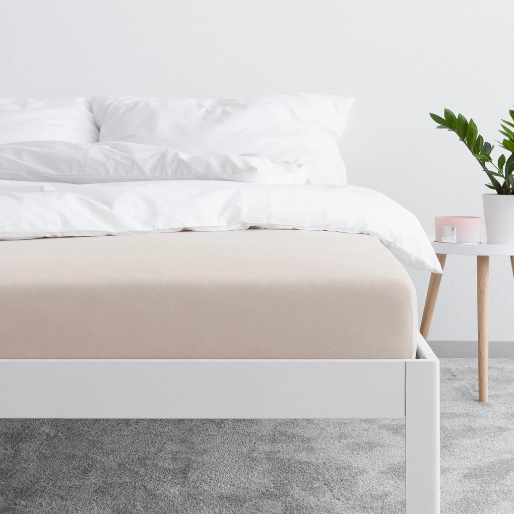 Goldea jersey elastická plachta - latte 90 x 200 cm