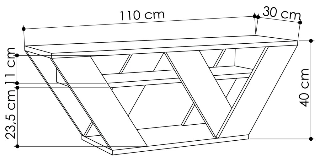 Televizní stolek Houseland Pipralla 110 cm dub přírodní