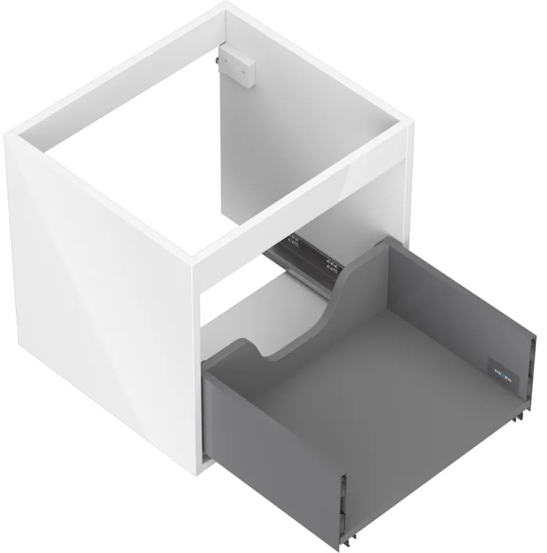 Mexen Box-A, závesná skrinka 50 cm, 1 zásuvka, biela lesklá, 91AX0-0500-470-1-00