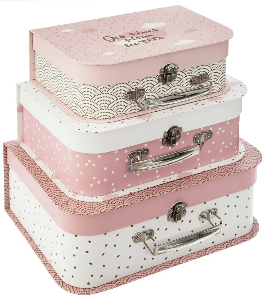 Detský kufrík Mia, sada 3ks, ružová