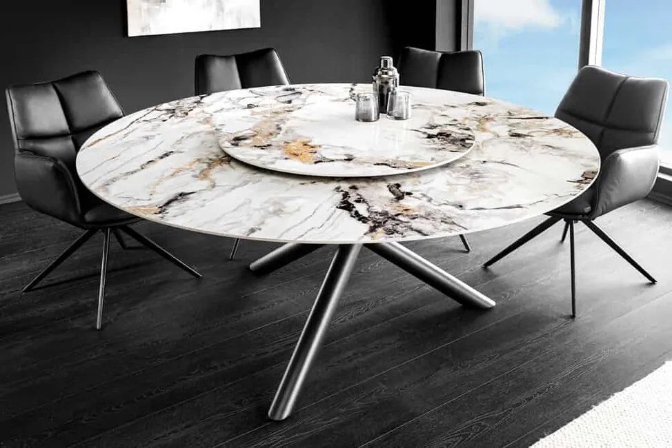 Okrúhly stôl do jedálne Spin viacfarebná keramika 150cm