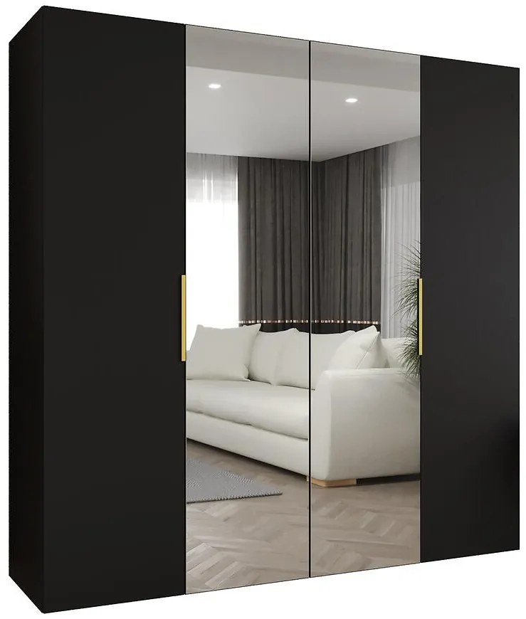 Skriňa Marbella II 200 čierna/zlatá