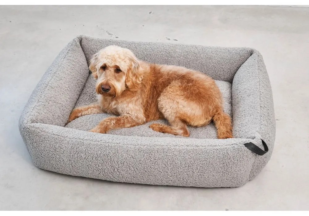 Sivý pelech pre psa z materiálu buklé 71x91 cm Senso Pebble M – MiaCara